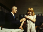 Dr. Schreiber of San Augustine giving a typhoid innoculation at a rural school, San Augustine County, Texas.Transfer from U.S. Office of War Information, 1944.