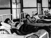 Mary Mallon (foreground) in a hospital bed during her first quarantine