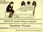 German 1920 poster/leaflet. A Roll of Honor Commemorating the 12,000 German Jews Who Died for their Fatherland in World War I.