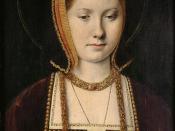 Young Catherine of Aragon, first wife of Henry VIII of England, by Michel Sittow. Kunsthistorisches Museum, Vienna. This is a contemporary painting of the princess around the time she came to England.