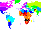World map showing Life expectancy.