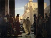 Antonio Ciseri's depiction of Pontius Pilate presenting a scourged Christ to the people Ecce homo! (Behold the man!).