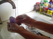 English: hand washing with soap