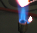 Flame test on a potassium salt
