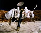English: This artist's concept depicts a Viking lander on the surface of Mars.