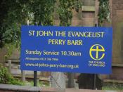 St John the Evangelist Perry Barr - Church Road, Perry Barr - church sign