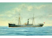 English: SS Camorta built by A & J Inglis in a painting by Tom Robinson