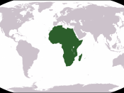 World map depicting Africa Esperanto: Mondmapo bildiganta Afrikon Español: Ubicación de África