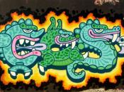 English: Street art Graffiti painting by Ces53