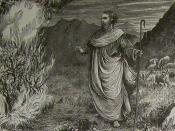 English: Moses and the Burning Bush, illustration from the 1890 Holman Bible