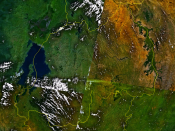 An enlargeable satellite image of Rwanda