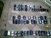 English: A car park from above.