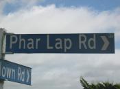 Phar Lap Road; sign in Timaru, New Zealand