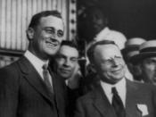 English: Franklin D. Roosevelt (left) and Governor James M. Cox (right) photographed on the latter's arrival in Washington during their 1920 U.S. presidential campaign National Photo Company Collection, Library of Congress MEDIUM: 1 photographic print.