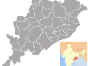 Blank district map of Orissa
