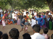 English: A game of kabaddi in progress in Bagepalli, Karnataka, India.