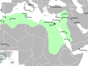 English: The Fatimid Caliphate at its greatest extent.