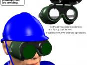 Blowtorching goggles and safety helmet I made this image with CGI.