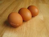 3 Brown Boiled Chicken Eggs