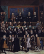 The Court of Chancery during the reign of George I, by Benjamin Ferrers (died 1732). See source website for additional information. This set of images was gathered by User:Dcoetzee from the National Portrait Gallery, London website using a special tool. A
