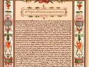 An 18th century Ketubah in Hebrew, a Jewish marriage-contract outlining the duties of each partner.