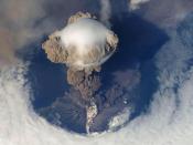 An early stage of the July 12, 2009 eruption of Sarychev volcano, seen from space