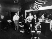 English: Barber Shop in Richardson, Texas, circa 1920. This was scanned by the uploader from the Richardson Public Library local history archives, courtesy of the Richardson Historical and Genealogical Society.
