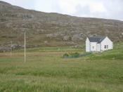 English: Isolated House Set away from any roads - as many houses on Barra are. Partly due to the old crofting practices where there was small scale, largely subsistence, farming around each dwelling. Modern distribution of vegetables has almost stopped th