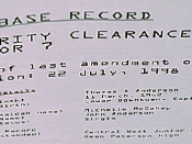 A record from Agent Smith's file on Anderson displaying basic facts about Anderson including his birthday and his early history.