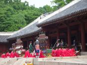 An elaborate performance of Korean ancient court music (with accompanying dance) known as Jongmyo jeryeak (hangul: 종묘제례악; hanja: 宗廟祭禮樂) is performed there each year in May. Musicians, dancers, and scholars would perform Confucian rituals, such as the Jong