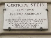 Plaque at No 27 Rue de Fleurus, Paris 6th, where Gertrude Stein (1874-1946) lived with her brother Leo Stein and later with Alice B. Toklas. Many artists and writers came here to visit her between 1903 and 1938.