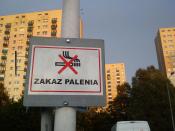 Ban of smoking - Poznań, Aleje Solidarności tram station.