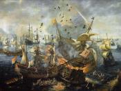 The Explosion of the Spanish Flagship during the Battle of Gibraltar by Hendrick Cornelisz Vroom.