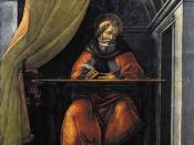 St. Augustine writing, revising, and re-writing: Sandro Botticelli's St. Augustine in His Cell