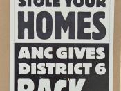 English: ANC election poster, trying to make political capital over the decision to 
