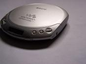 English: Silver Sony CD Walkman D-E330, taken from an angle.