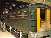 English: Camden Amboy Coach No. 3at the Railroad Museum of Pennsylvania, east of Strasburg, PA. Built 1836, retired c. 1865, seating capacity 48 passengers, weight 14,250 lbs. length 35 ft. 7 inches. 2nd oldest extant passenger car in America