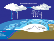 schéma cycle de l'eau atmosphère/océan/glaciers