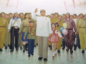 The Victorious Fatherland Liberation War Museum exhibits documents and artifacts from the Korean War, presenting North Korea's version of events. As the name of the museum and the above mural suggests, according to them, North Korea, under the leadership 