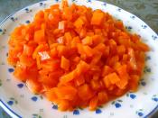 English: Carrot tzimmes with honey.