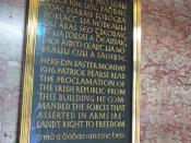 A plaque commemorating the Easter Rising at the General Post Office, Dublin Carved by Tom Little]