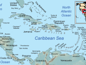 Map of the Caribbean Sea and its islands.