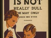 Public education poster urging eye exams for children (Works Progress Administration, circa 1937)