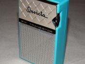 Transistor Radio Collection: Vintage Invicta 6-Transistor AM Radio, Model 300, Nice Aqua Color, Made in Taiwan