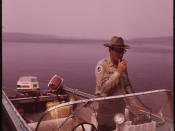 U.S. FOREST SERVICE RANGER IN PATROL BOAT AT STILLWATER ON THE HUDSON RIVER CAN BE IN IMMEDIATE CONTACT WITH OTHER... - NARA - 554445