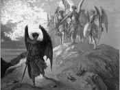 Gustave Doré's illustration for Milton's Paradise Lost, Book IV, lines 1013 1015: Satan (alias Lucifer) yielding before Gabriel