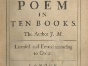 Title page of the first edition of John Milton’s “Paradise lost” from 1668. Transcription: Paradiſe loſt. A POEM IN TEN BOOKS. The Author J. M. Licenſed and Entred according to Order. LONDON Printed, and are to be ſold by Peter Parker under Creed Church n