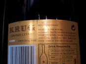 Krug Champagne back label with ID number
