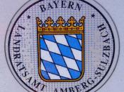 Deutsch: Amberg - Zulassungsplakette des Landratsamtes Amberg-Sulzbach (AS)