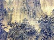 English: A Solitary Temple amid Clearing Peaks (晴峦萧寺). Hanging scroll, ink on silk. Size 111.4 x 56 cm (height x width). Painting is located in the Nelson-Atkins Museum of Art, Kansas City, Missouri. (See Barnhart, R. M. et al. (1997). Three thousand year